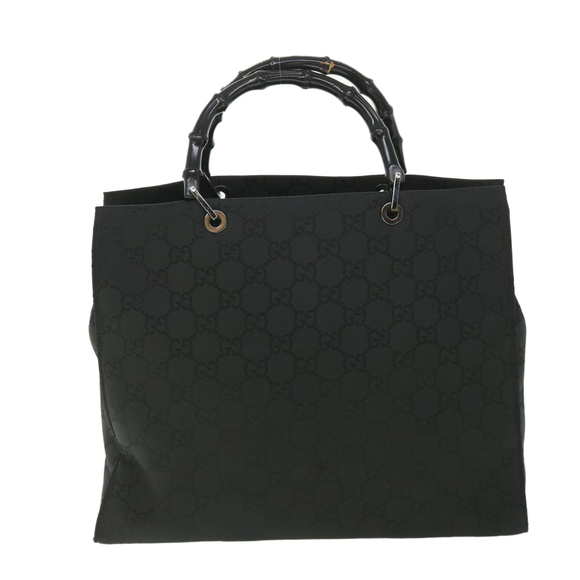 GUCCI GG Canvas Bamboo Hand Bag Black 002 1015 Auth fm2780 - Picture 2 of 16